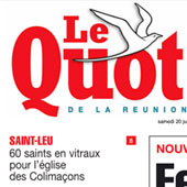 En couverture du Quotidien de l'Île de La Réunion 